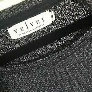 Velvet black marled slouchy sweatshirt- sz M